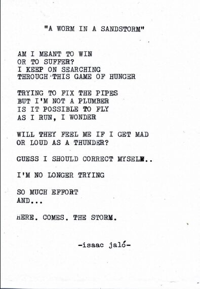 a worm in a sandstorm