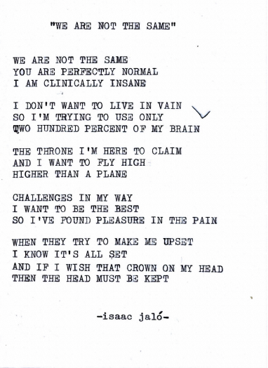 we are not he same
